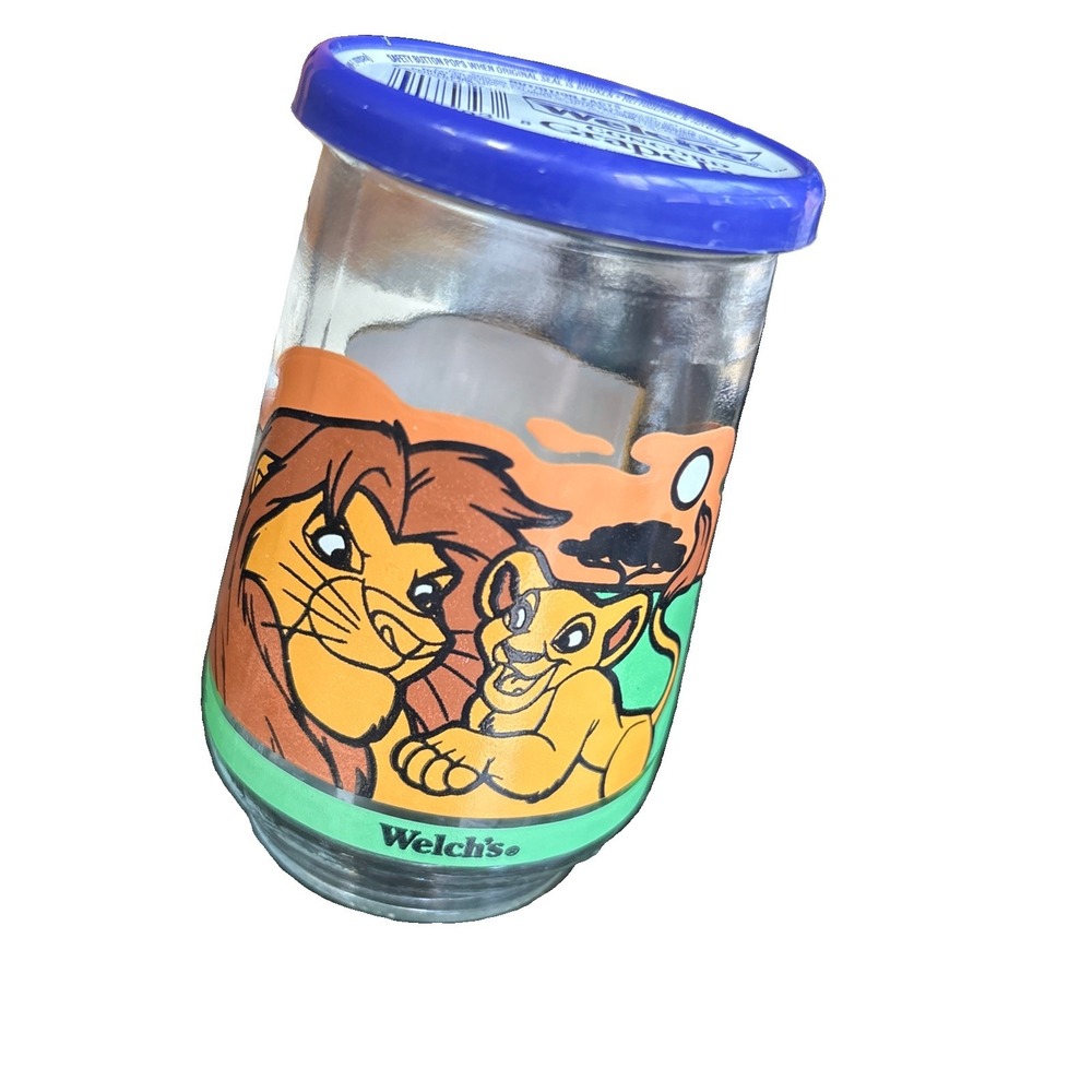 RARE Vintage WELCHS Jelly Jar & Lid  The LION KING 2 SIMBAS PRIDE Disney  Mint